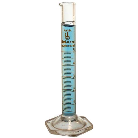 5ml Glass Graduated Cylinder Single Metric Scale Karter Scientific