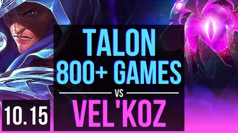 TALON Vs VEL KOZ MID 800 Games Triple Kill KDA 12 3 5 KR