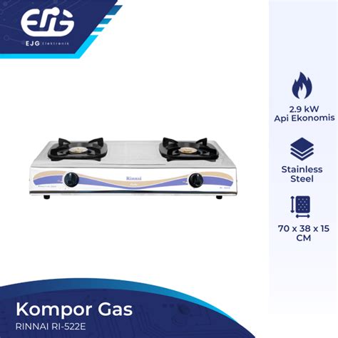 Rinnai Kompor Gas Lpg Tungku Stainless Steel Ri E Lazada Indonesia