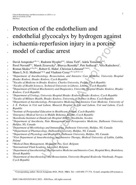 PDF Protection Of The Endothelium And Endothelial Glycocalyx By