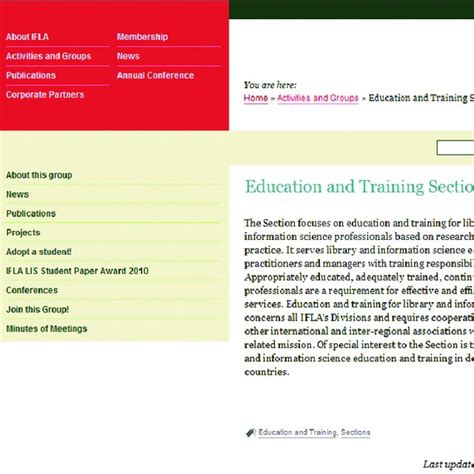 Ifla. Education and Training Section, http://www.ifla.org/en/set