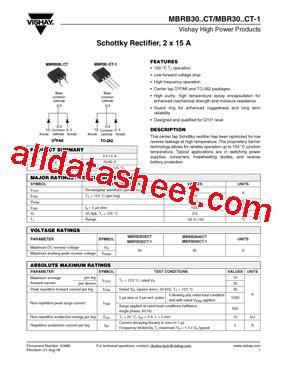 Mbr Ct Trl Datasheet Pdf Vishay Siliconix