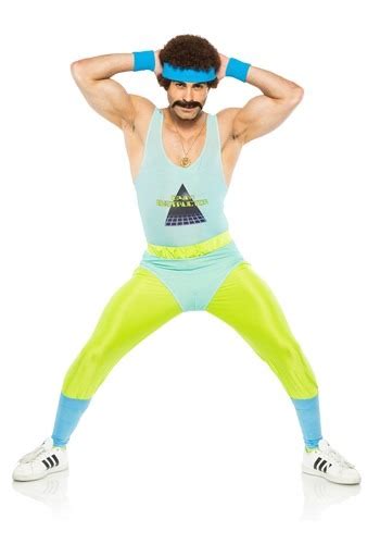 80's Gym Instructor Costume for Men | Mens workout clothes, 80s gym outfit, 80s workout