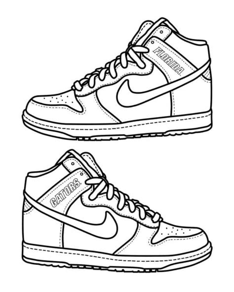 Nike Air Jordan 1 Coloring Page - Free Printable Coloring Pages for Kids