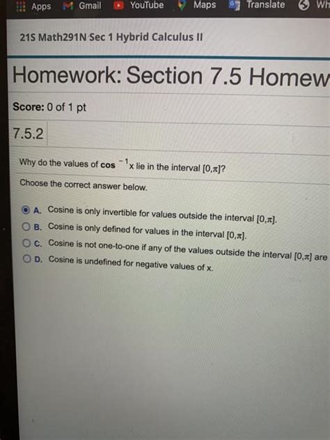 Solved Apps M Gmail YouTube Maps 3 Translate Wh 215 Math291N Chegg