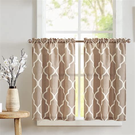 Amazon Jinchan Linen Kitchen Curtains Moroccan Tile Print Tier