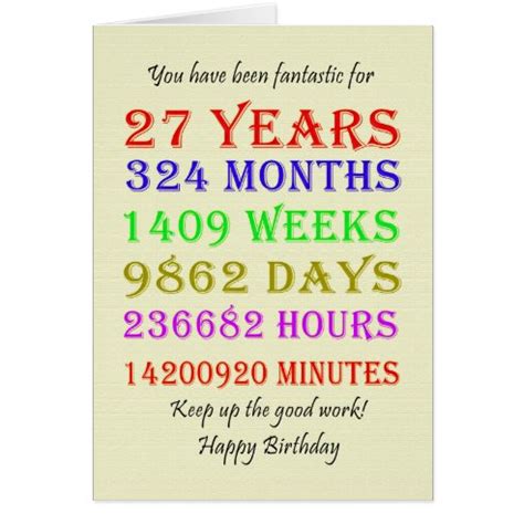 27th Birthday Cards | Zazzle CA