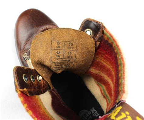 Dr Martens X Pendleton Santa Fe Blanket Brown Leather 8 Eye Boots Mens