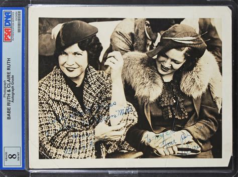 Babe Ruth Claire Ruth Signed 8x10 Photo PSA Encapsulated Pristine Auction