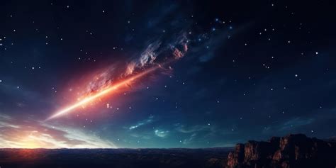 Premium AI Image | Meteor Falling Sky Illuminating Moment