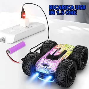 Macchina Telecomandata Per Bambini Rotazione A Con Luce Led