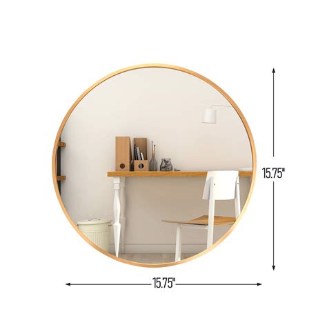 Lft Huimei Y Round Wall Mirror Gold Metal Frame Wall Mounted Circle