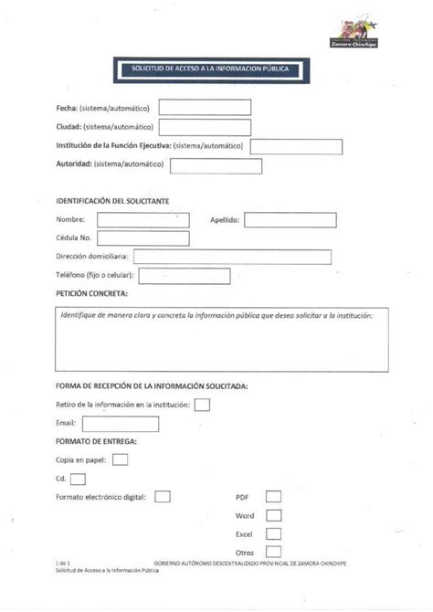 F Febrero Formulario Acceso Informaci N P Blica By Lorena Chamba