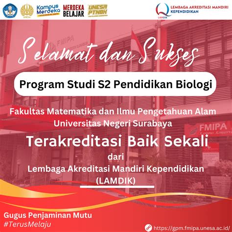 Program Studi S Pendidikan Biologi Raih Akreditasi Baik Sekali Dari