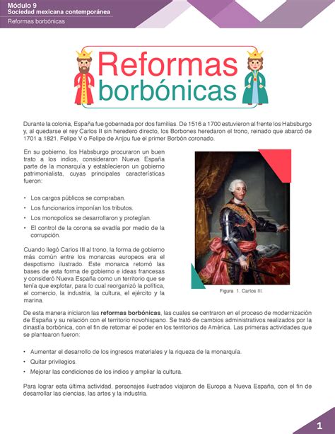 M09 S1 Reformas borbónicas PDF Sociedad mexicana contemporánea