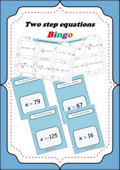 Two Step Equations Bingo Game By Mathnohow Tpt