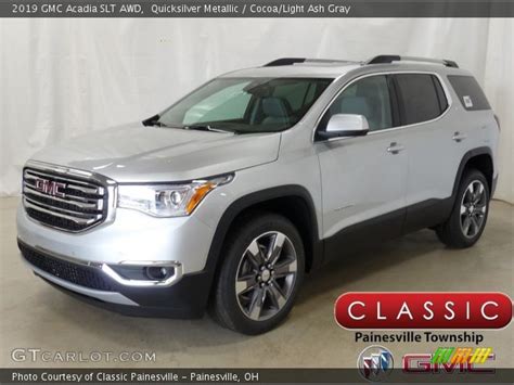 Quicksilver Metallic 2019 GMC Acadia SLT AWD Cocoa Light Ash Gray