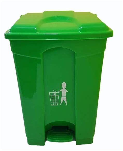 Green HDPE 60 L Pedal Dust Bin Size 430 X 445 X 660 Mm L X W X H At