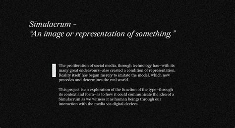 Simulacrum Conceptual Exploration Behance