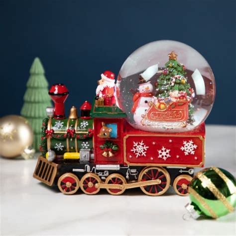 Northlight 8 25 Santa Driving The Christmas Train Musical Snow Globe 1