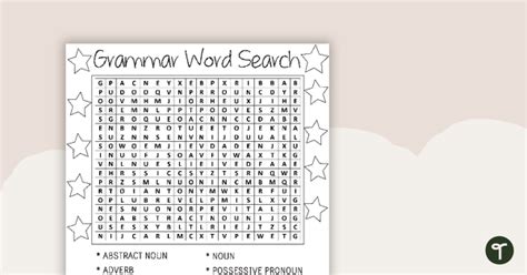 Grammar Word Search With Solution Teach Starter