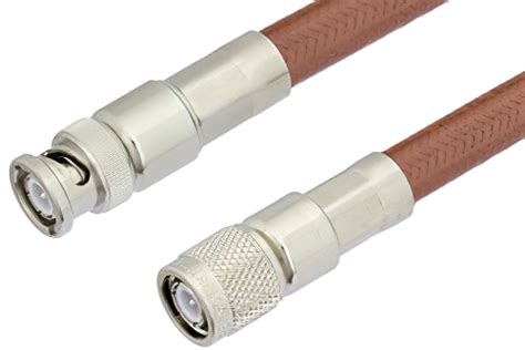 TNC Male To BNC Male Cable 24 Inch Length Using RG393 Coax