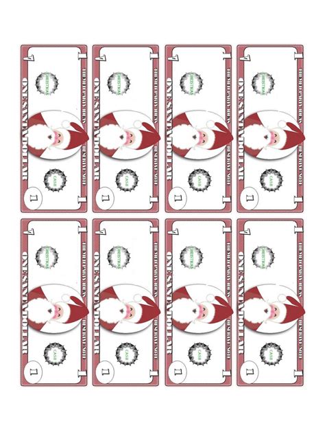 Printable Santa Bucks Template