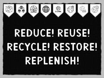 Reduce Reuse Recycle Restore Replenish Earth Day Theme Bulletin