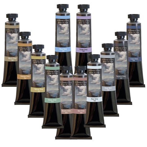 12 Shades Of Grey Blue Grey Oil Color 50ml Tube Jerrys Artarama