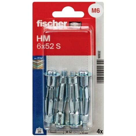 Fischer HM 6 x 52 S K NV Tasselli per vuoti e cavità 52 mm 12 mm 090932