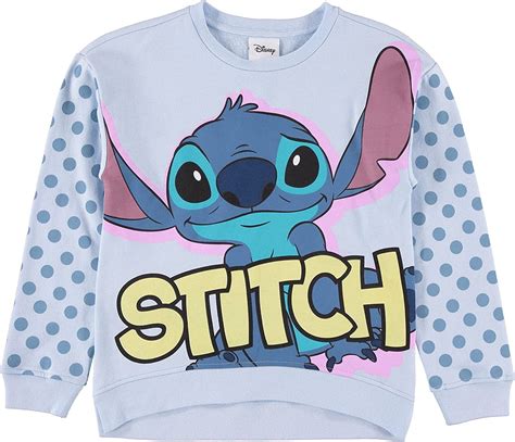 Lilo Stitch Girls Sweatshirt Jumbo Print And Embroidery Disney S