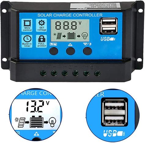 20a Solar Charge Controller 12v24v Auto Solar Panel Controller 20amp Pwm Solar Regulator With