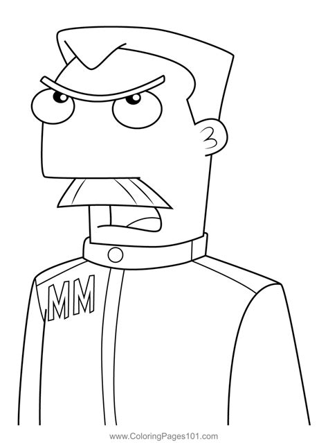 Major Francis Monogram Angry Phineas And Ferb Coloring Page Printable