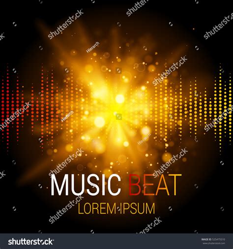 Music Beat Vector Golden Lights Background Stock Vector Royalty Free