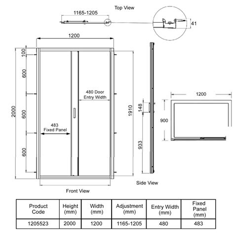 Aqualux Framed 8 Sliding Shower Enclosure Al1205523 1200mm