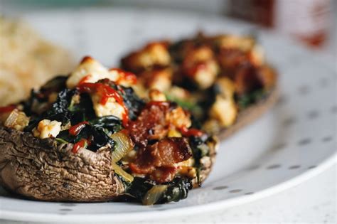 Bacon And Spinach Stuffed Portobello Mushroom Recipe Chrissy Meets World