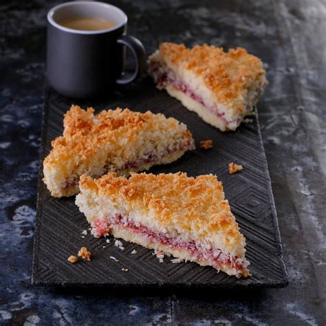 Raspberry And Coconut Slice Mademoiselle Desserts Uk