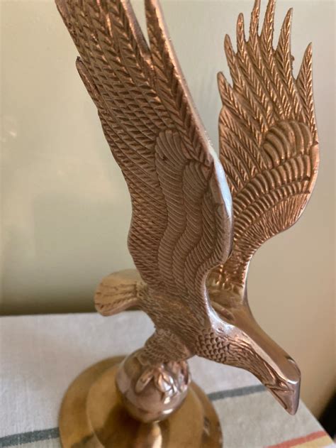 Large Vintage Brass Eagle 12 Etsy