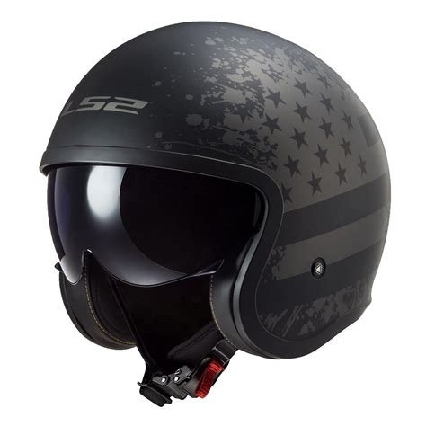 Casco Abierto LS2 Spitfire BLACK FLAG Negro TITANIUM Mate OF599