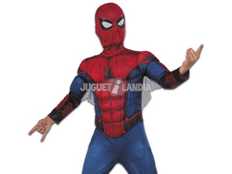 Disfraz Niño Spiderman Con Máscara y Pecho Musculoso Talla M