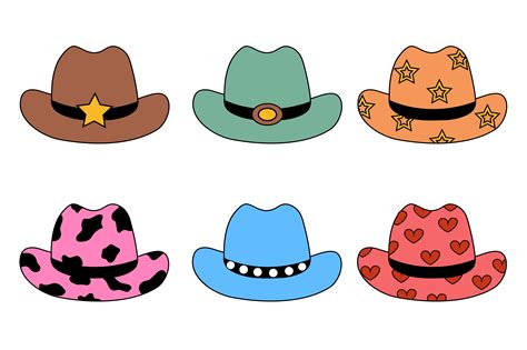 Set of Retro Cowgirl Hats Graphic by Darinov Art · Creative Fabrica