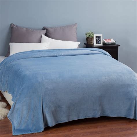 Bedsure Fleece Blankets King Size Washed Blue Bed Blanket Soft