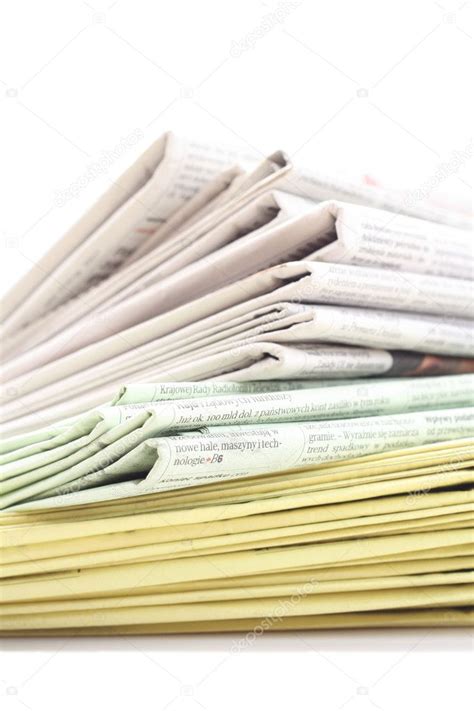 Stack Newspapers Isolated White Stock Photo By Matka Wariatka 4651964