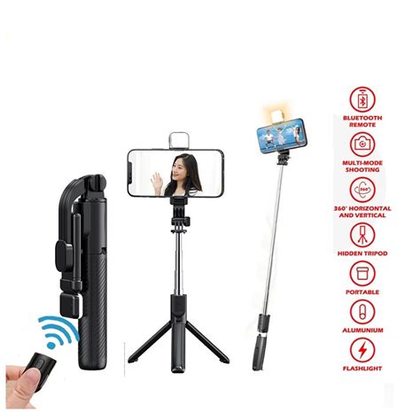 Jual Aksindo Tongsis Tripod Bluetooth R S Led Selfie Stick Tongsis