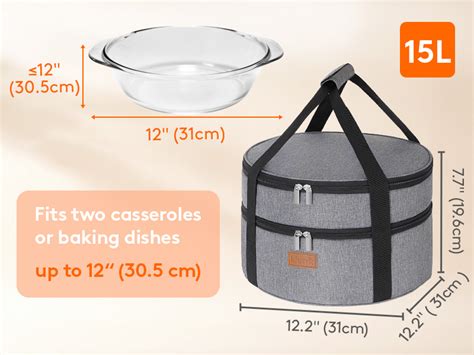 Amazon Lifewit Round Double Decker Insulated Casserole Carrier For Hot And Cold Food Pie