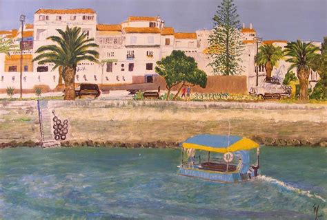 Small Ferry In Lagos Portugal Painting By Thomas Mccaskie Fine Art