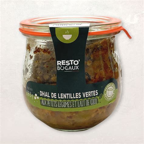 Dhal de lentilles vertes aux petits légumes et lait de coco 280g