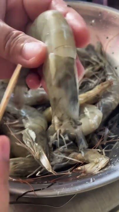 How To Devein Shrimp Using A Toothpick Shrimp Wholeshrimp Howto
