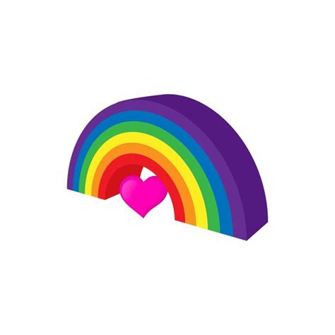 Arco Iris En Icono De Color Lgbt En Estilo De Dibujos Animados Aislado