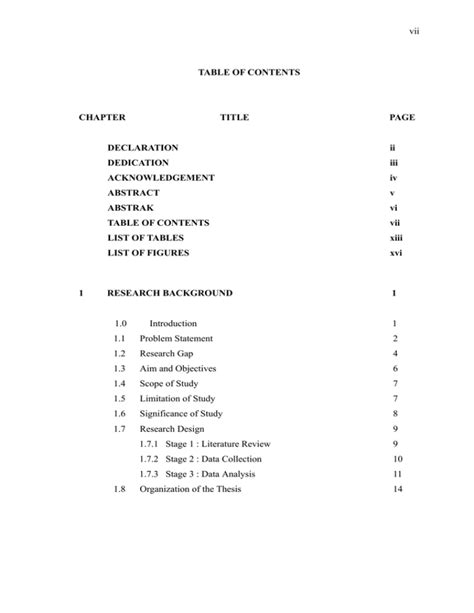 Vii Table Of Contents Chapter Title